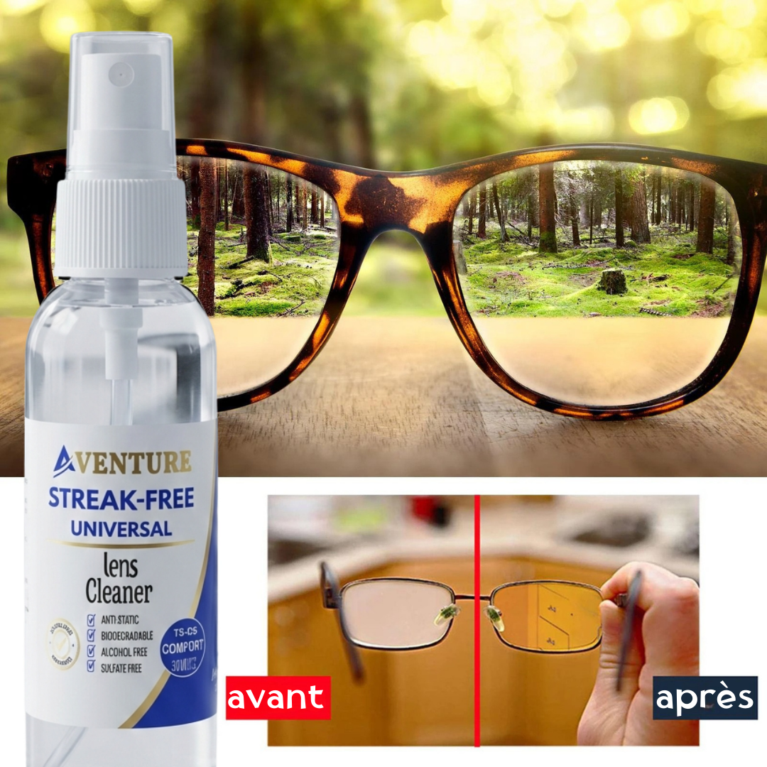 Spray nettoyant spécialisé pour lunettes