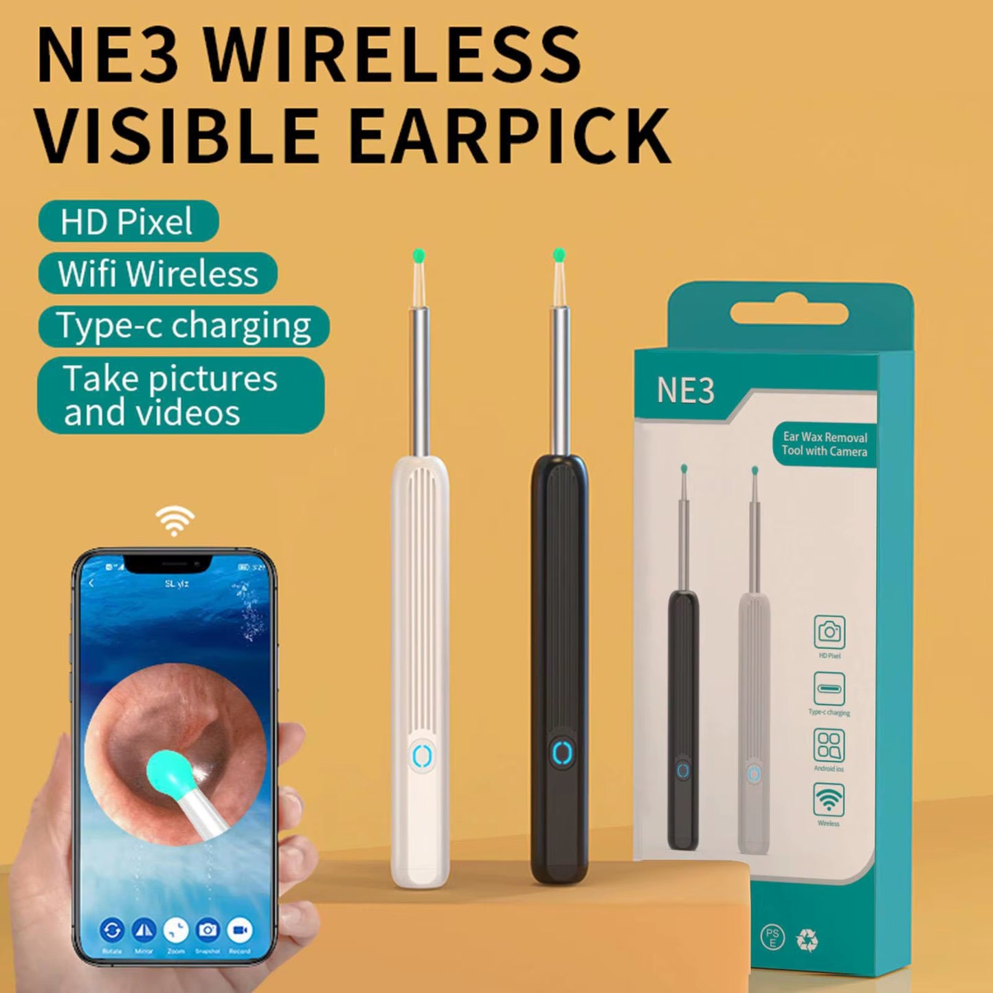 Nettoyeur d'oreilles optique منظف الأذن البصري