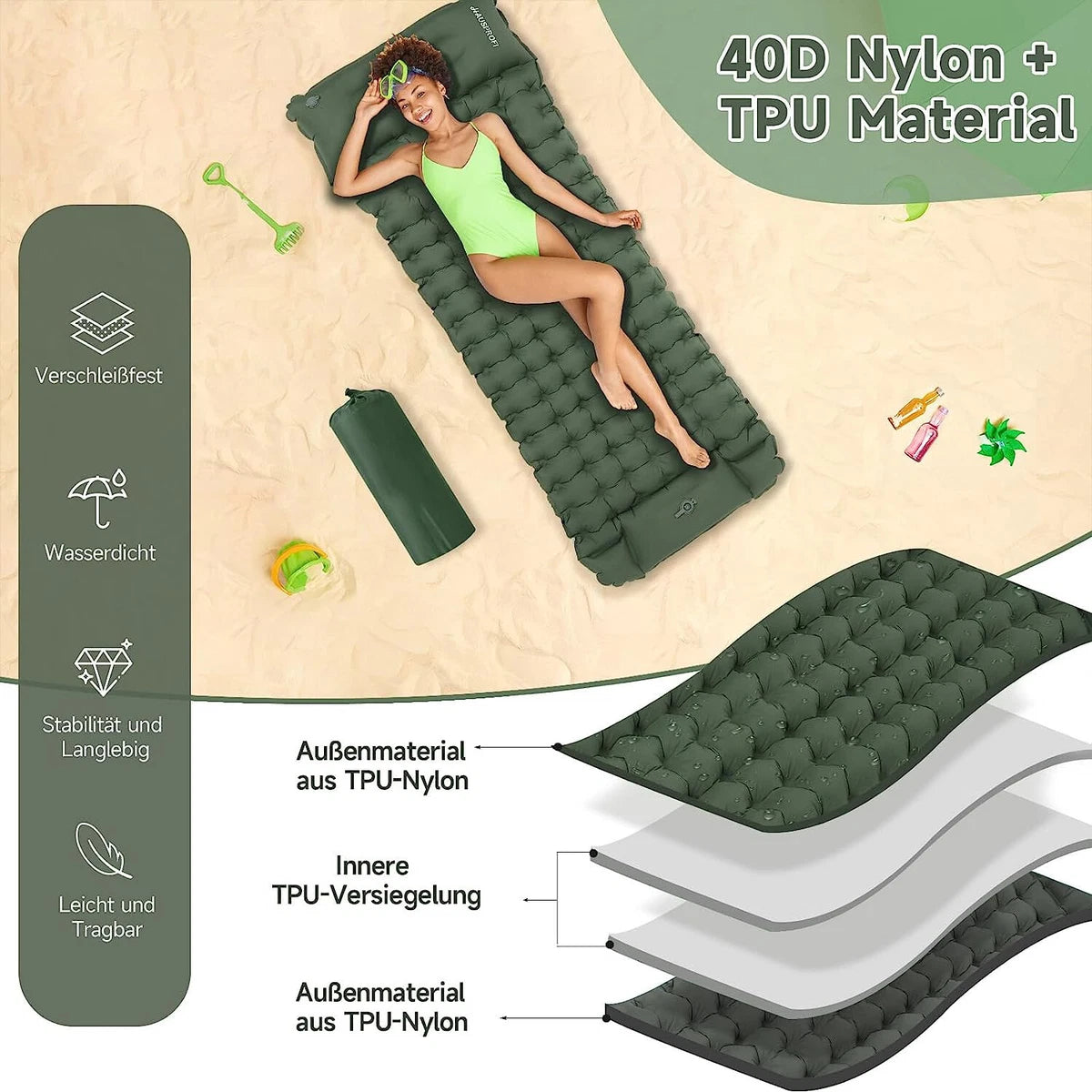Ultralight Inflatable Camping Mat Sleeping Pad Air Mattress