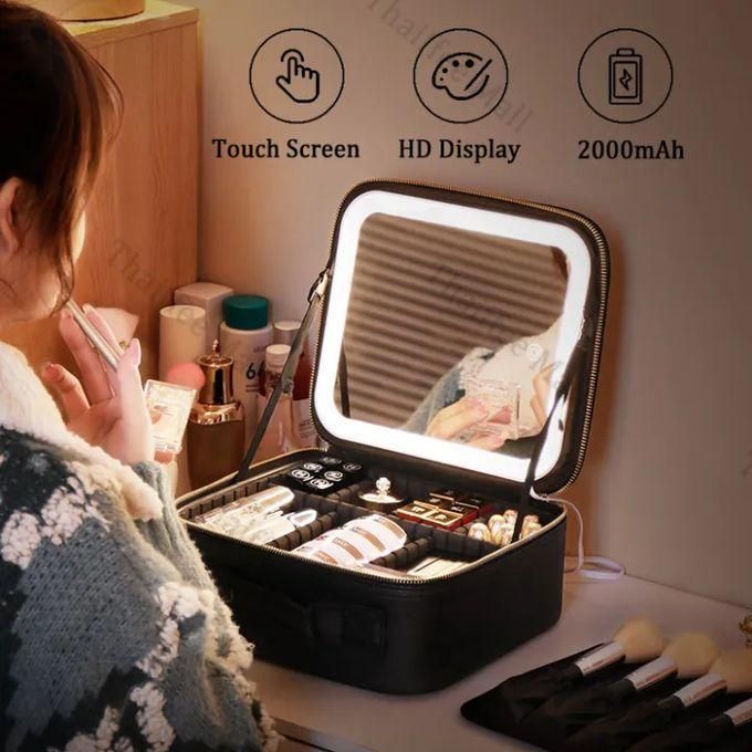 trousse de maquillage حقيبة مكياج مزودة بمرآة LED