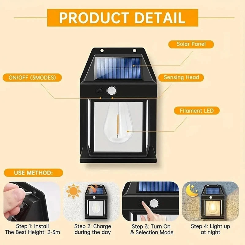wall lamp مصباح بالطاقة الشمسية