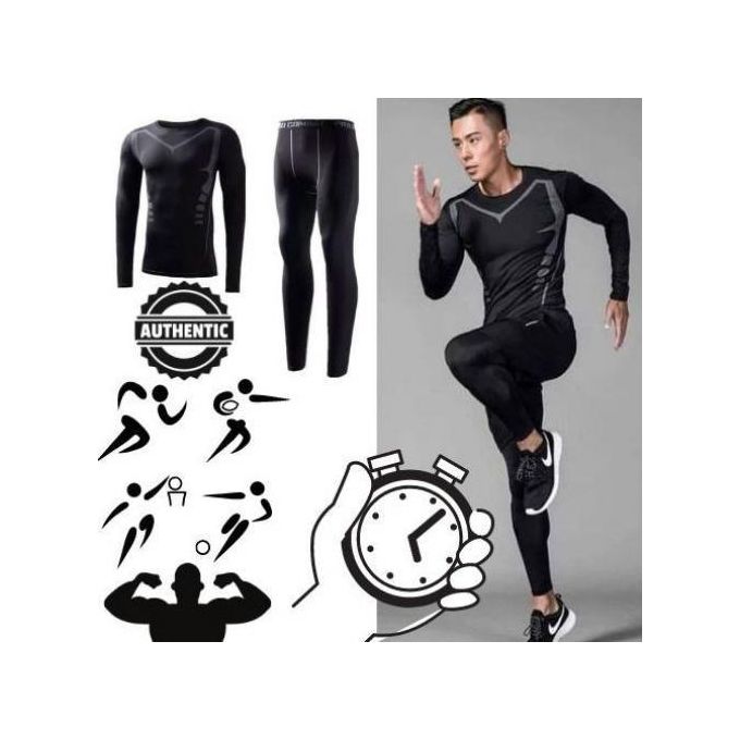 Survêtement de sport pour hommes طقم ضغط كامل بأكمام طويلة