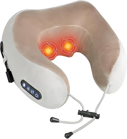 Pillow Massage Pillow U-shape relaxant Rechargeable وسادة تدليك كهربائية للرقبة