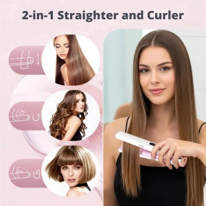 lisseur portable  مكواة شعر محمولة 2 في 1