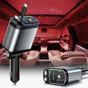 Starry Sky 4 in 1 Fast Charging Car Charger  شاحن سيارة قابل للسحب