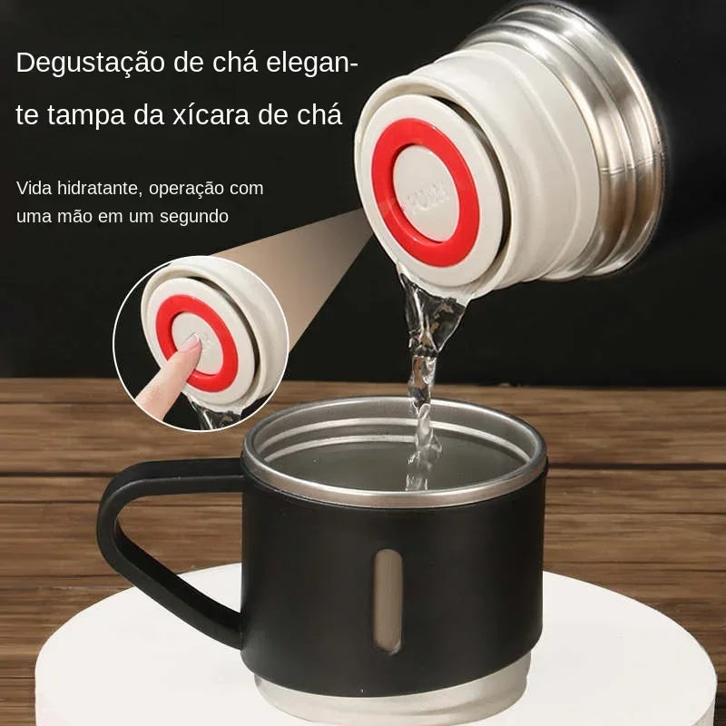 Thermos avec 3 tasses  ترمس من الفولاذ المقاوم للصدأ