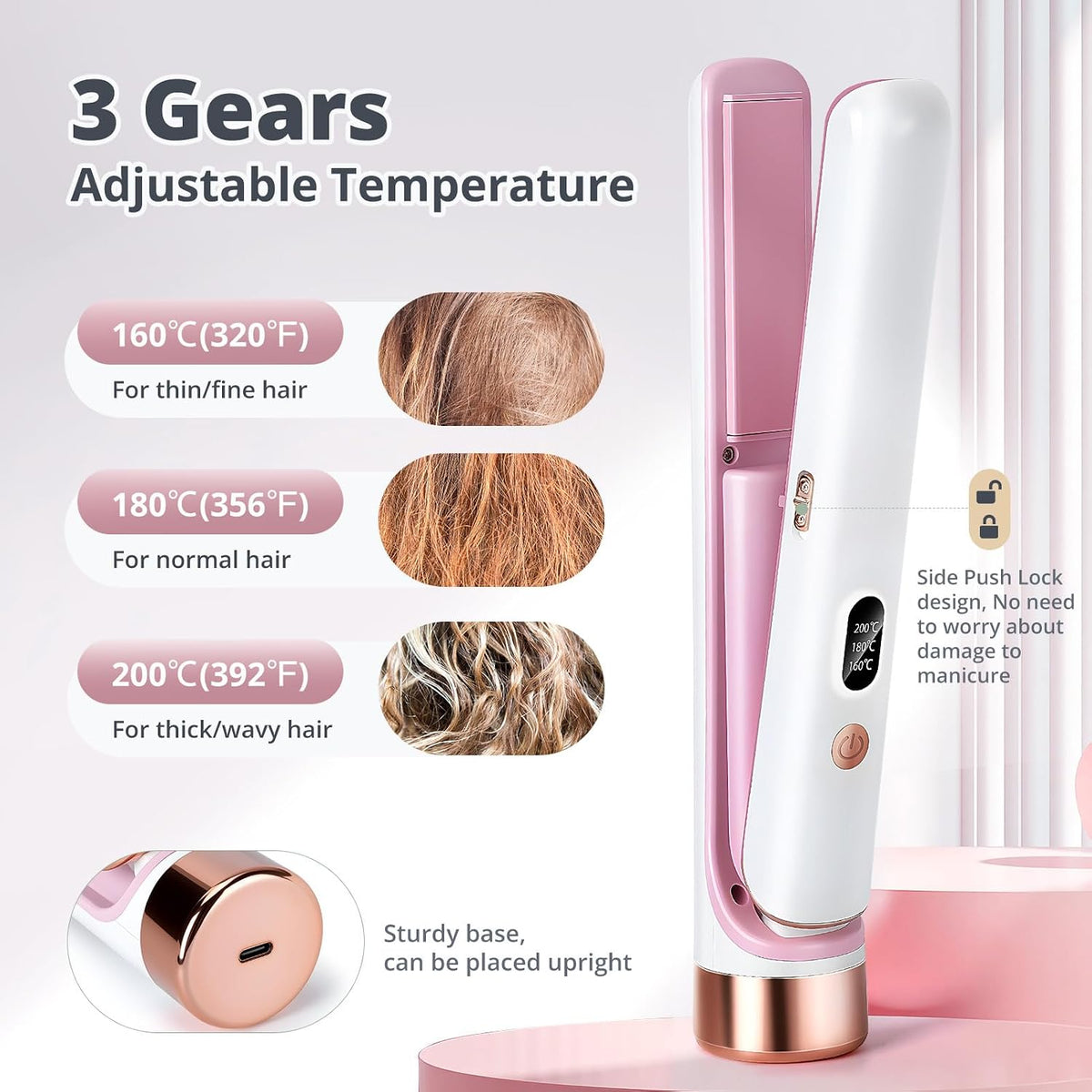 lisseur portable  مكواة شعر محمولة 2 في 1