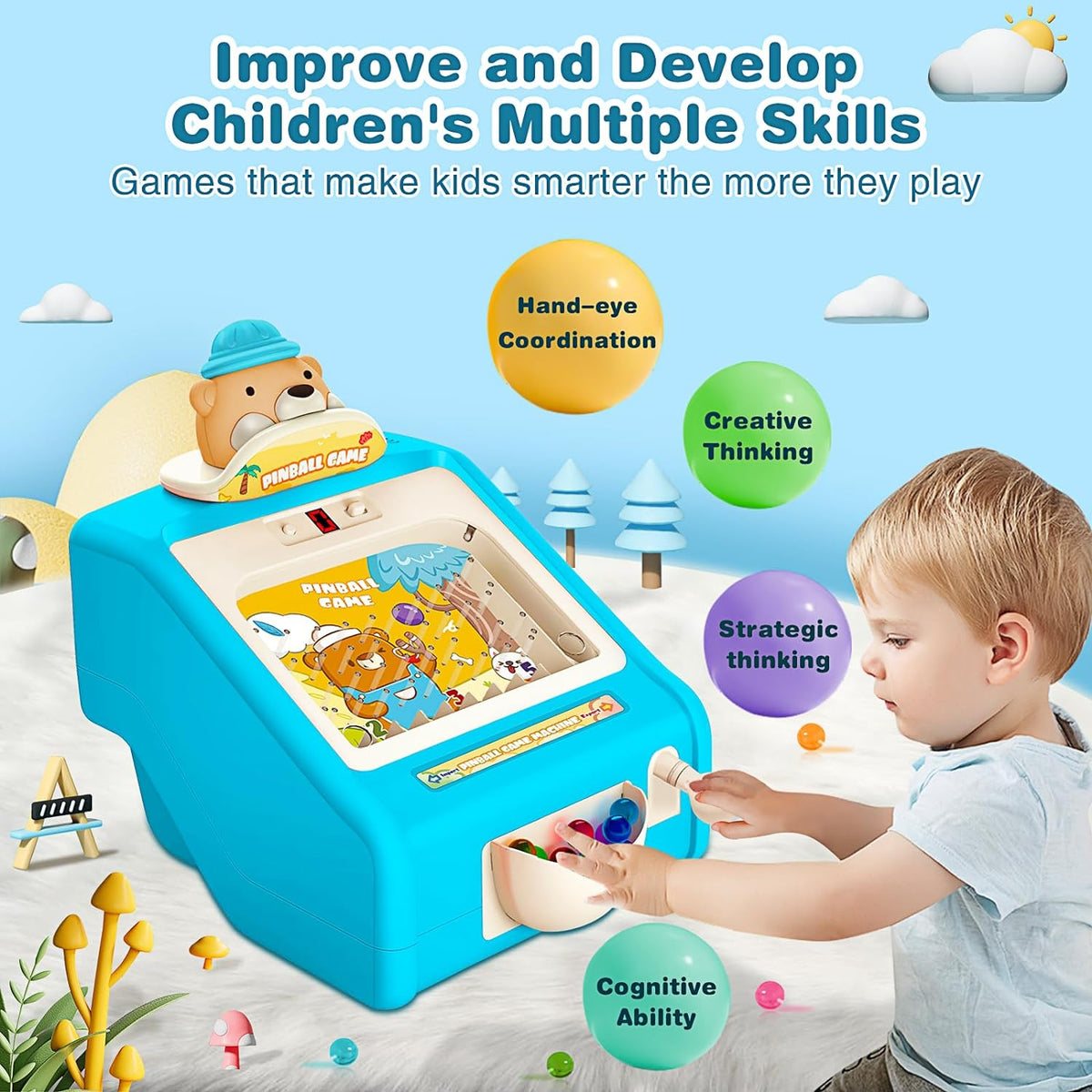 jeu de flipper de billes de table d'arcade électronique  لعبة البينبول الإلكترونية على الطاولة