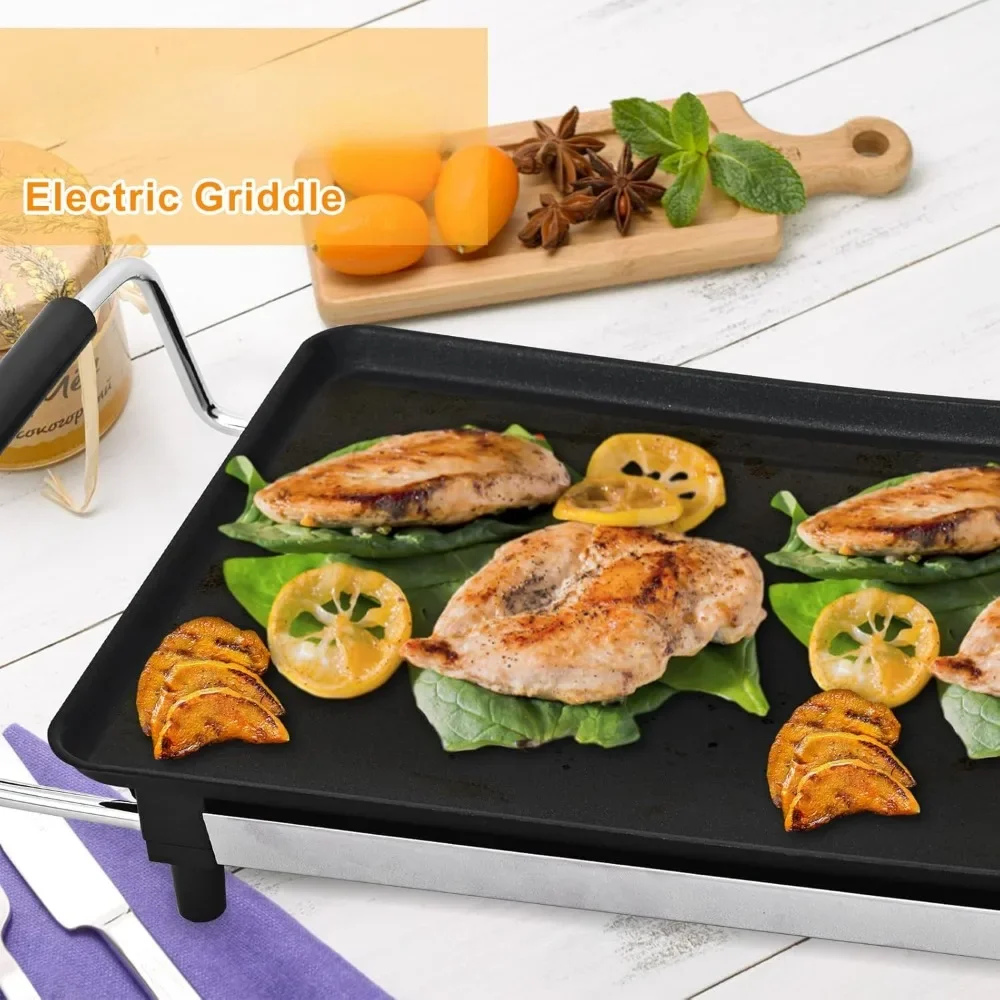 Grande Plaque Teppanyaki Électrique-شواية     كهربائية كبيرة الحجم غير لاصقة مع تحكم في درجة الحرارة