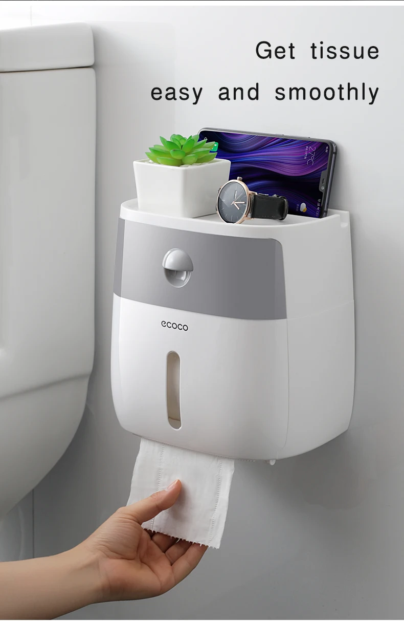 حامل لفة ورق تواليت مثبت على الحائط ، حافظة حامل ورق مرحاض ،Toilet paper holder